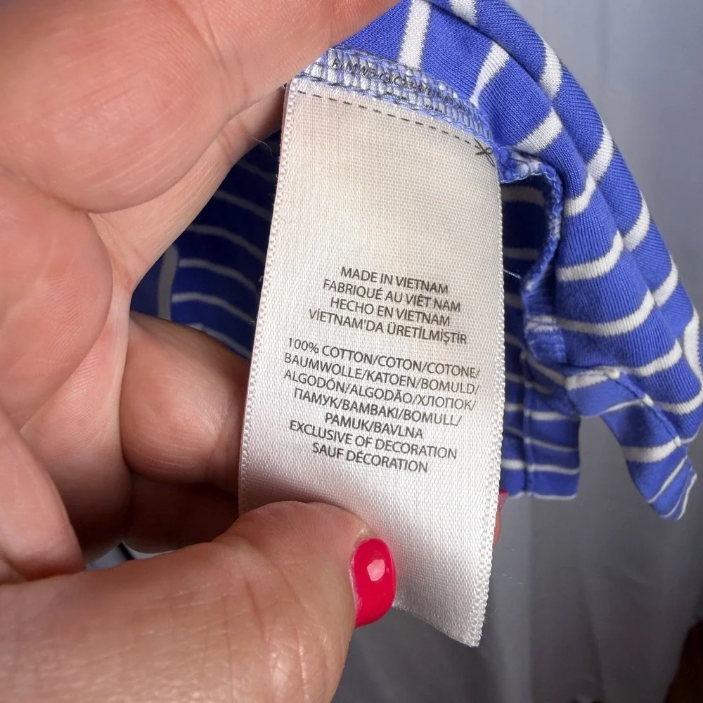 Polo Ralph Lauren Mens XL Blue White Striped Classic Fit Cotton Polo Shirt